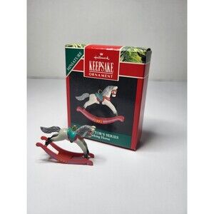 Vintage 1991 Hallmark Keepsake Miniature Christmas Ornament Rocking Horse Toy